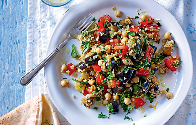 Morrisons: Recipes: Aubergine and Chickpea Salad