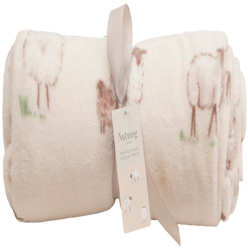 Nutmeg Home Sheep Fleece Throw 120 x 150cm