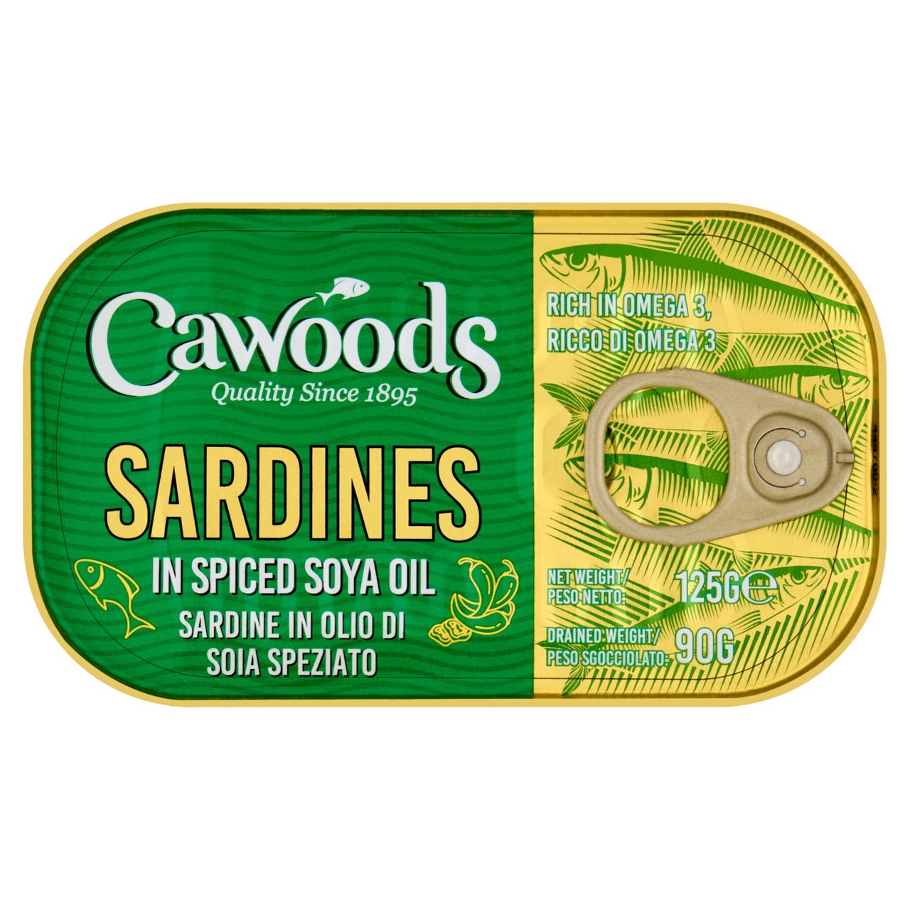 Cawoods Sardines In Spiced Soya Oil