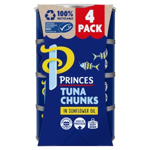 Princes Tuna Chunks in Sunflower Oil 4x145g