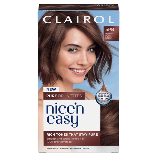 Clairol Nice'N Easy Pure Brunettes Permanent Hair Dye 5Pb Medium Brown