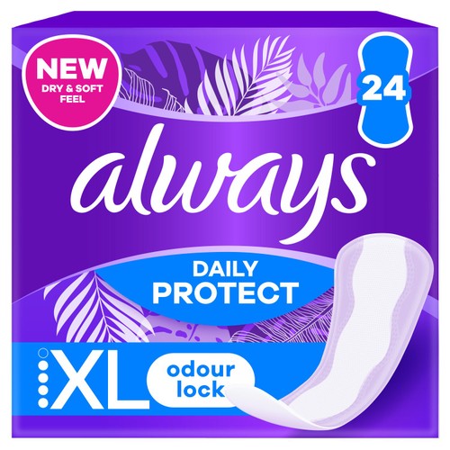 Always Dailies Extra Protect Panty Liners Long Plus 24 liners