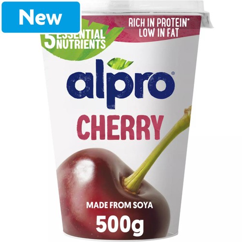 Alpro Cherry Dairy Free Soya Yoghurt Alternative 500g
