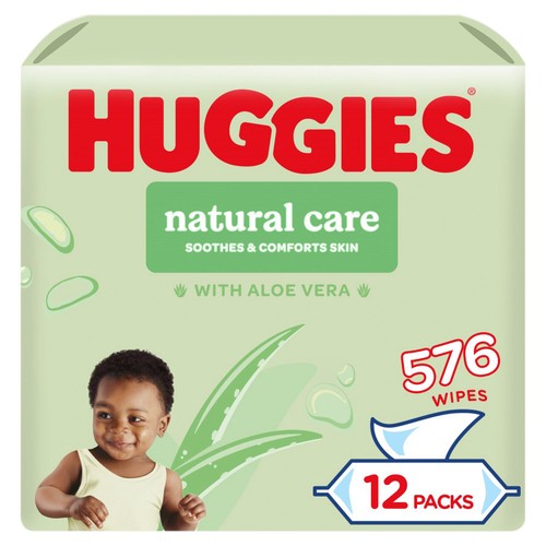 Huggies Natural Care Plastic Free Baby Wipes 12 x 48 Pack