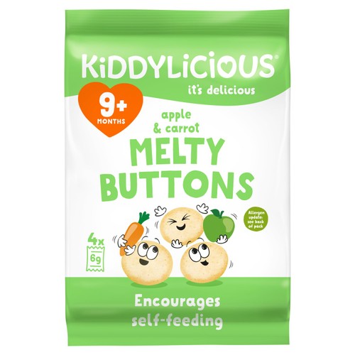 Kiddylicious Apple & Carrot Melty Buttons Baby Snacks
