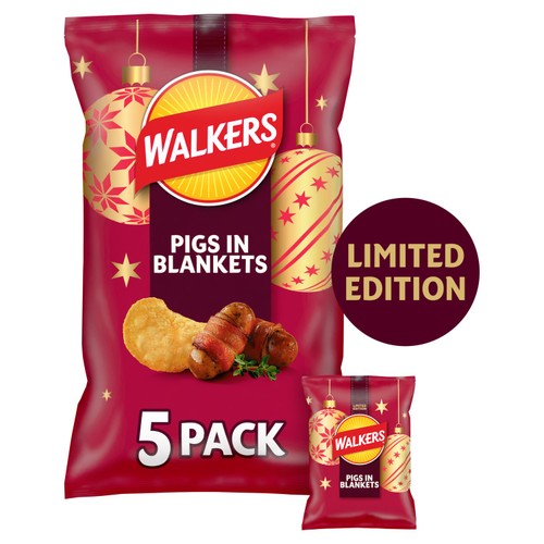 Walkers Pigs In Blankets Multipack Crisps   5 x 25g