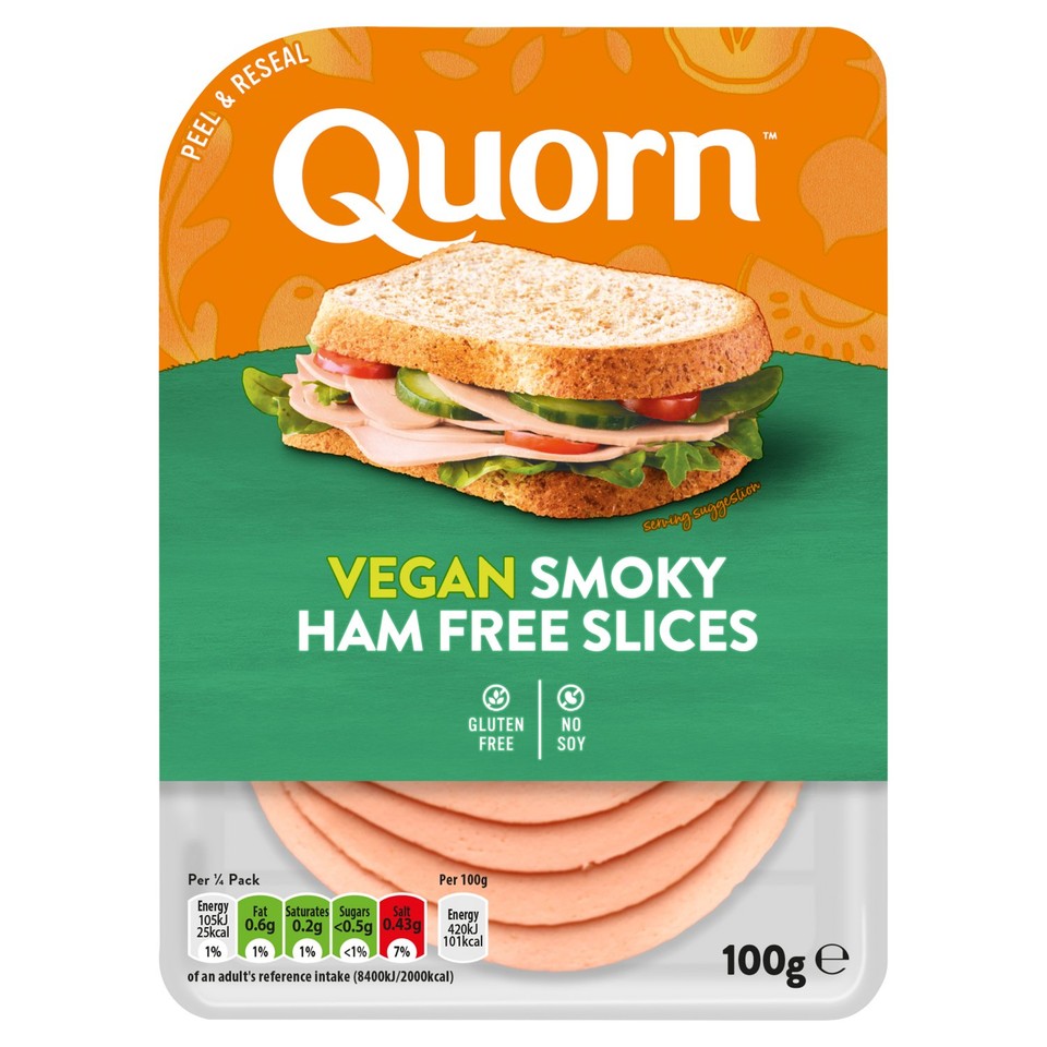 Quorn Smoky Ham Vegan Deli Slices 100g - Morrisons Online Groceries ...