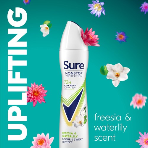 Sure Antiperspirant Deodorant Nonstop Freesia & Waterlily 250ml