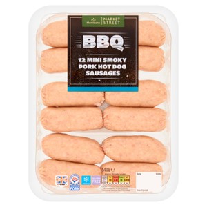 Morrisons The Best 12 Mini Smoky Pork Hot Dog Sausages 540g