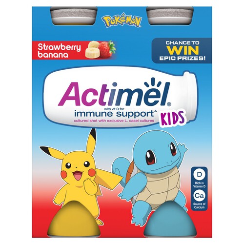 Actimel Kids Strawberry & Banana Yogurt Drinks