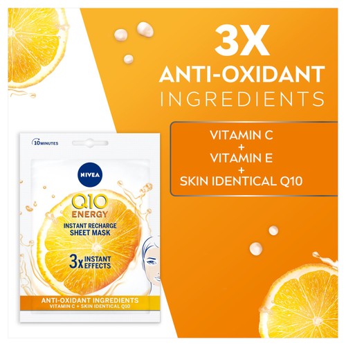 NIVEA Q10 Energy Instant Recharge Face Sheet Mask - 1 Sheet