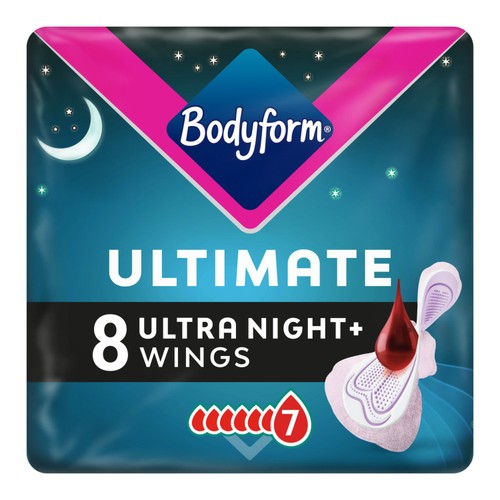 Bodyform Ultimate Ultra Night Sanitary Towels Wings 8 Pack
