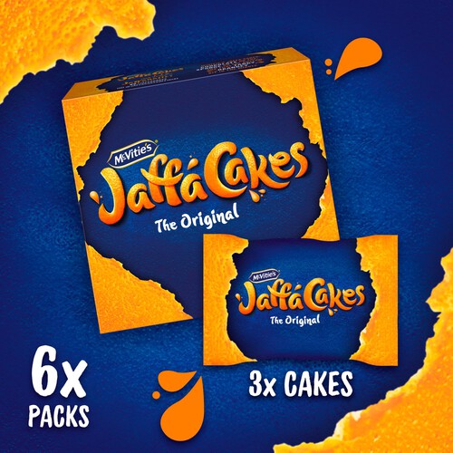 McVitie's Jaffa Cakes Original Handy Packs Biscuits 6 x Packs of 3