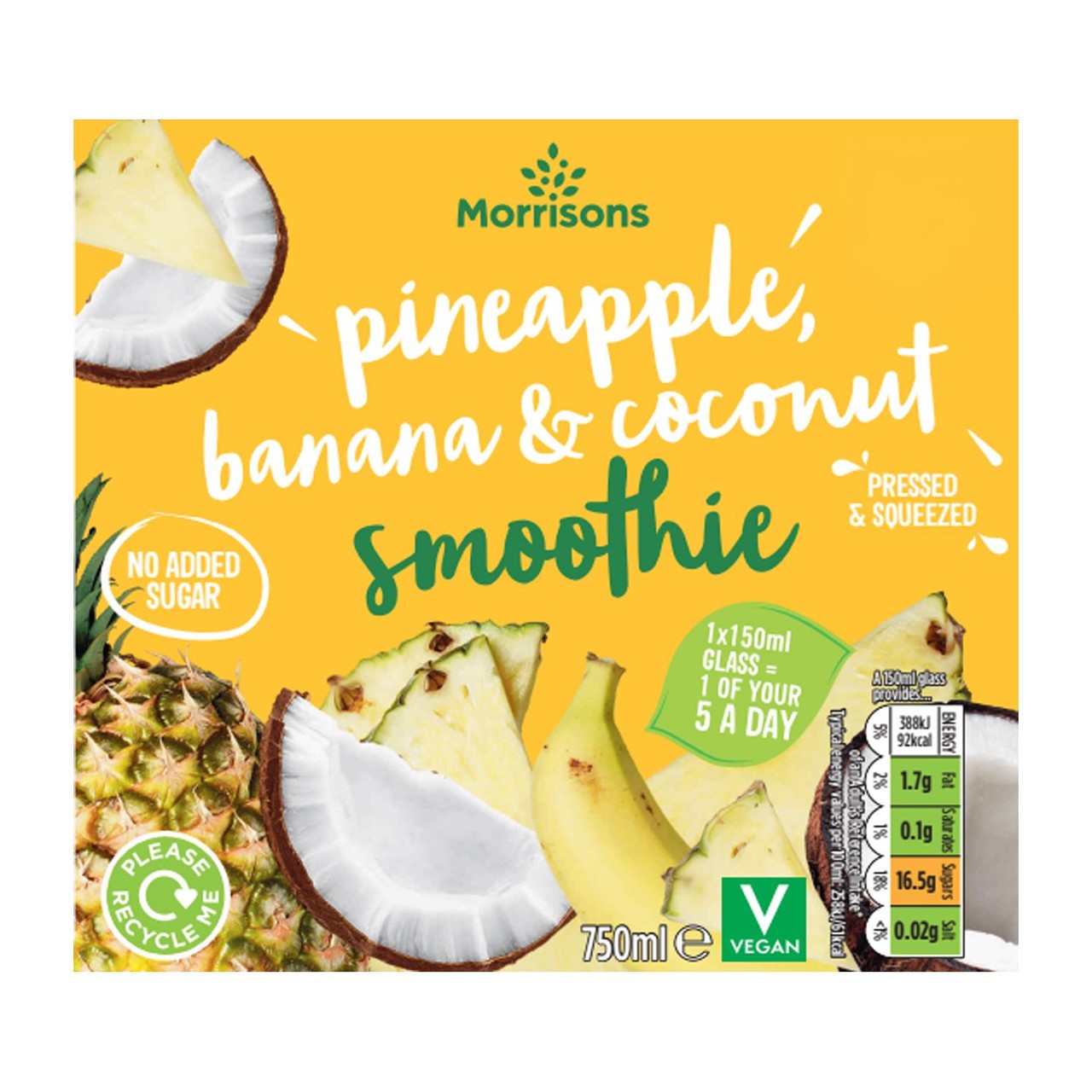 Morrisons Pineapple, Banana & Coconut Smoothie 750ml