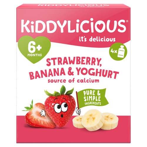 Kiddylicious Strawberry & Banana Yoghurt Pouch