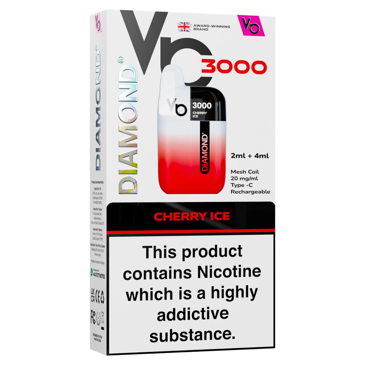 Vapes Bars Diamond 3K Starter Kit Cherry Ice