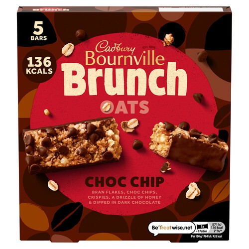 Cadbury Brunch Oats Bournville Chocolate Cereal Bar 5 Pack