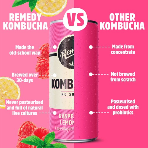 Remedy Kombucha Raspberry Lemonade 