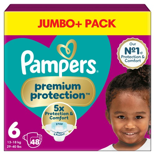 Pampers Premium Protection Nappies Taped Size 6 Giant Jumbo