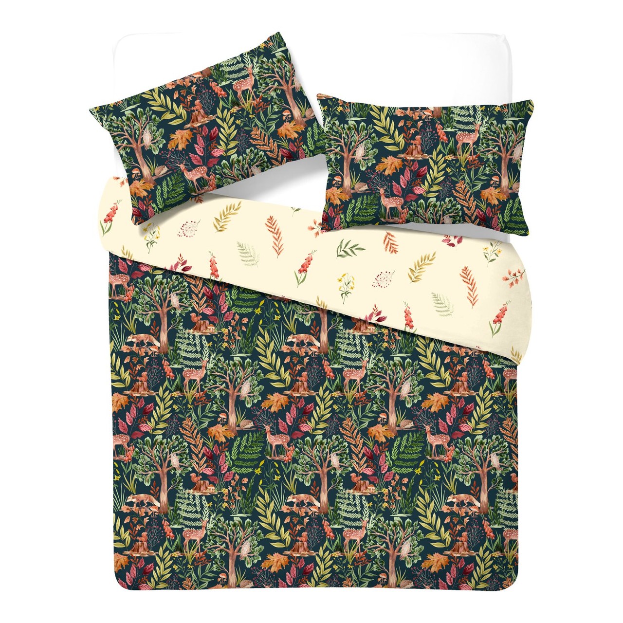Nutmeg Home Brushed Cotton Winter Forest Duvet Set Double