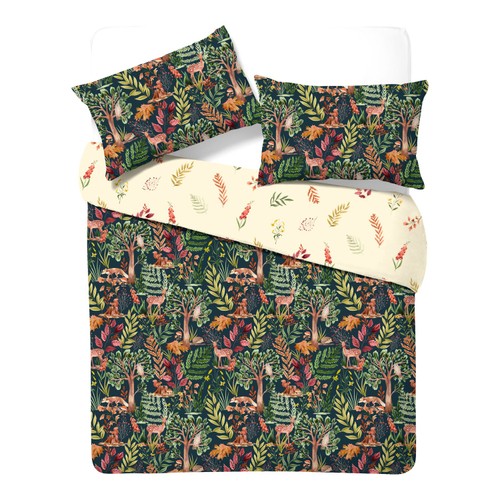 Nutmeg Home Brushed Cotton Winter Forest Duvet Set Double