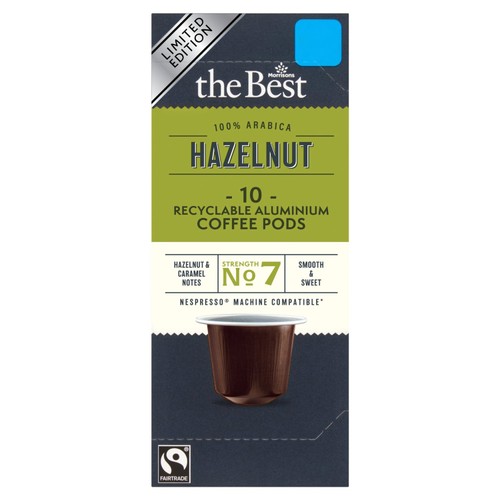 Morrisons The Best Fairtrade 10 Hazelnut Flavour Coffee Pods