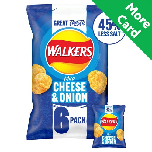 Walkers Less Salt Mild Cheese & Onion Multipack Crisps