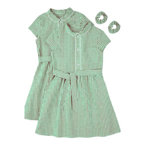 Nutmeg Traditional Gingham Green Dress Age 5-6 Years 