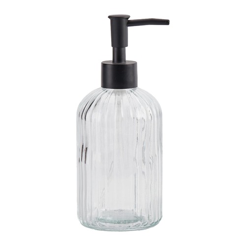 Nutmeg Home Ribbed Glass Soap Dispenser