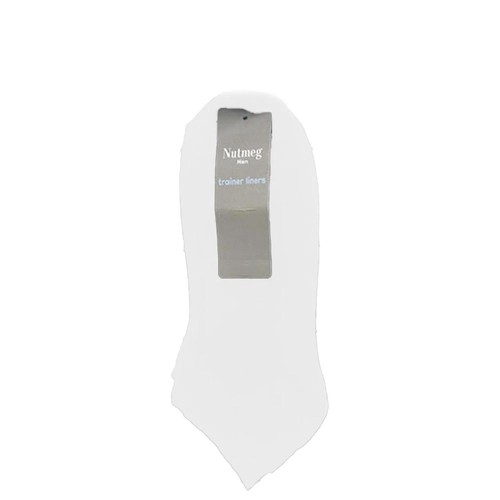 Nutmeg 6-8.5 Mens White Trainer Liners