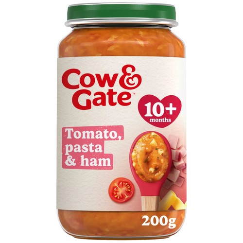 Cow & Gate Tomato Ham & Pasta Baby Food Meal Jar 8+ Months 200g