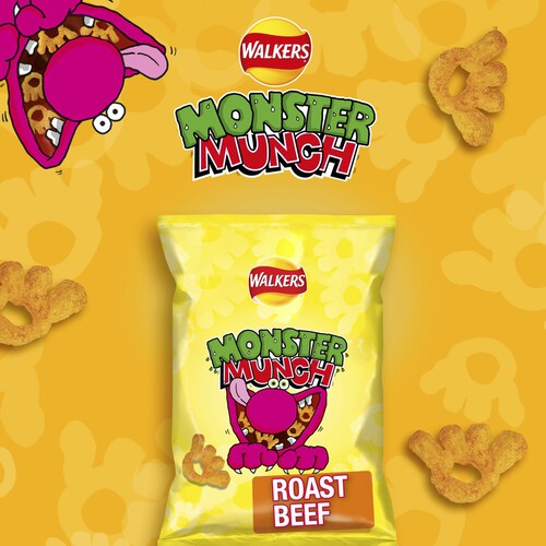 Walkers Monster Munch Roast Beef Multipack Snacks Crisps