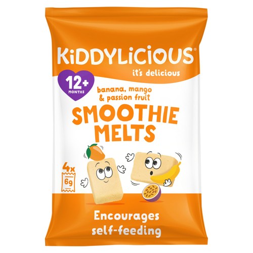 Kiddylicious Banana, Mango & Passion Fruit Smoothie Melts 12+ Months 4 x 6g