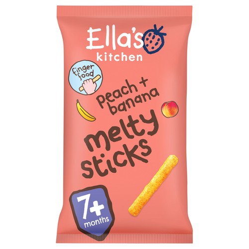 Ella's Kitchen Peach and Banana Melty Sticks Baby Snack 7+ Months