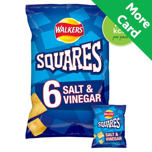 Walkers Squares Salt & Vinegar Multipack Snacks Crisps