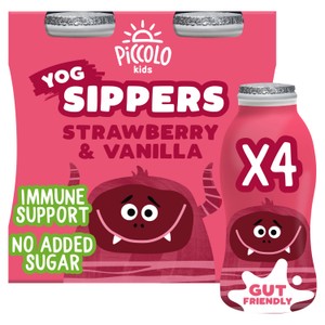 Piccolo Yoghurt Sippers Strawberry & Vanilla 4 x100g