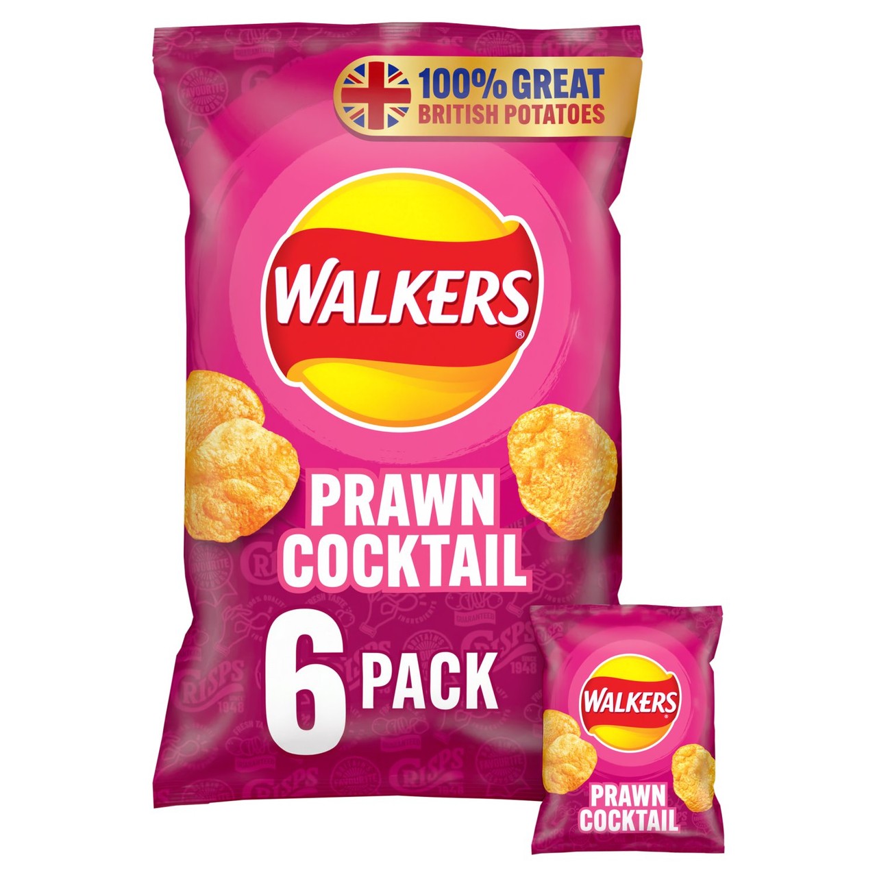 Walkers Prawn Cocktail Multipack Crisps 6x25g
