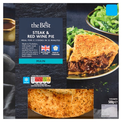Morrisons The Best All Butter Puff Pastry Steak & Red Wine Pie 500g