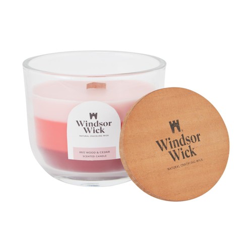 Home Style Windsor Wick Cracking Wooden Wick Candle Iris Wood & Cedar