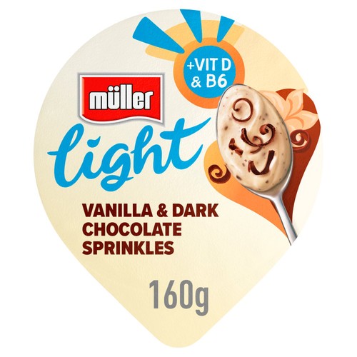 Muller Light Vanilla with Dark Chocolate Sprinkles Fat Free Yogurt 160g