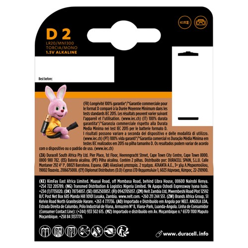 Duracell Plus D Alkaline Batteries