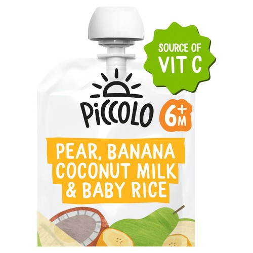 Piccolo Organic Pear, Banana, Coconut & Baby Rice 6+ Months 100g