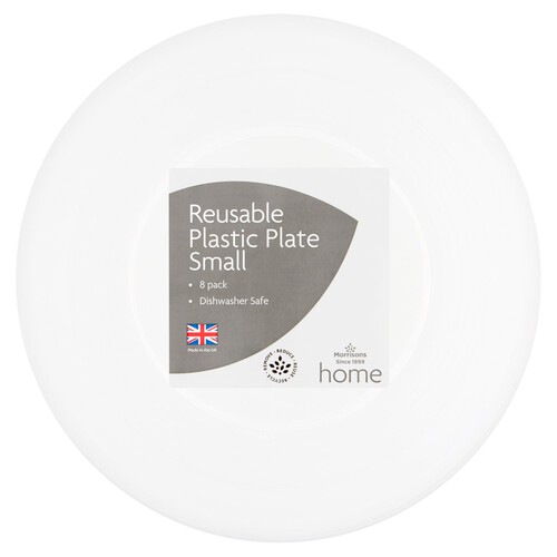 Morrisons Clear Reusable Plastic Plates 19Cm 8Pk