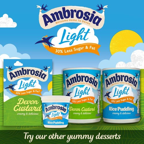 Ambrosia Light Low Fat & Reduced Sugar Custard Dessert Carton 1kg