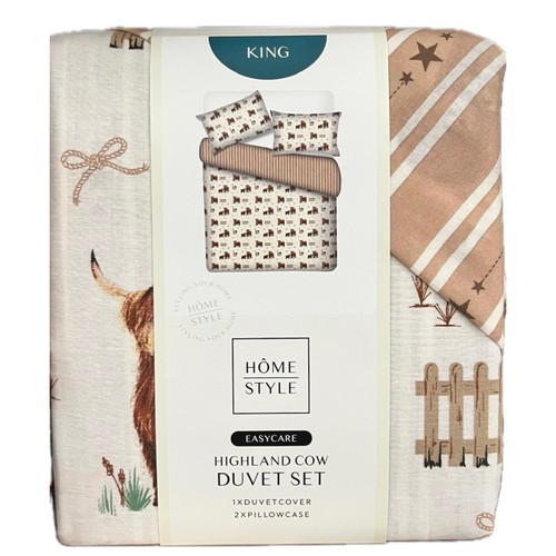 Home Style Highland Cow Duvet Cover Set King