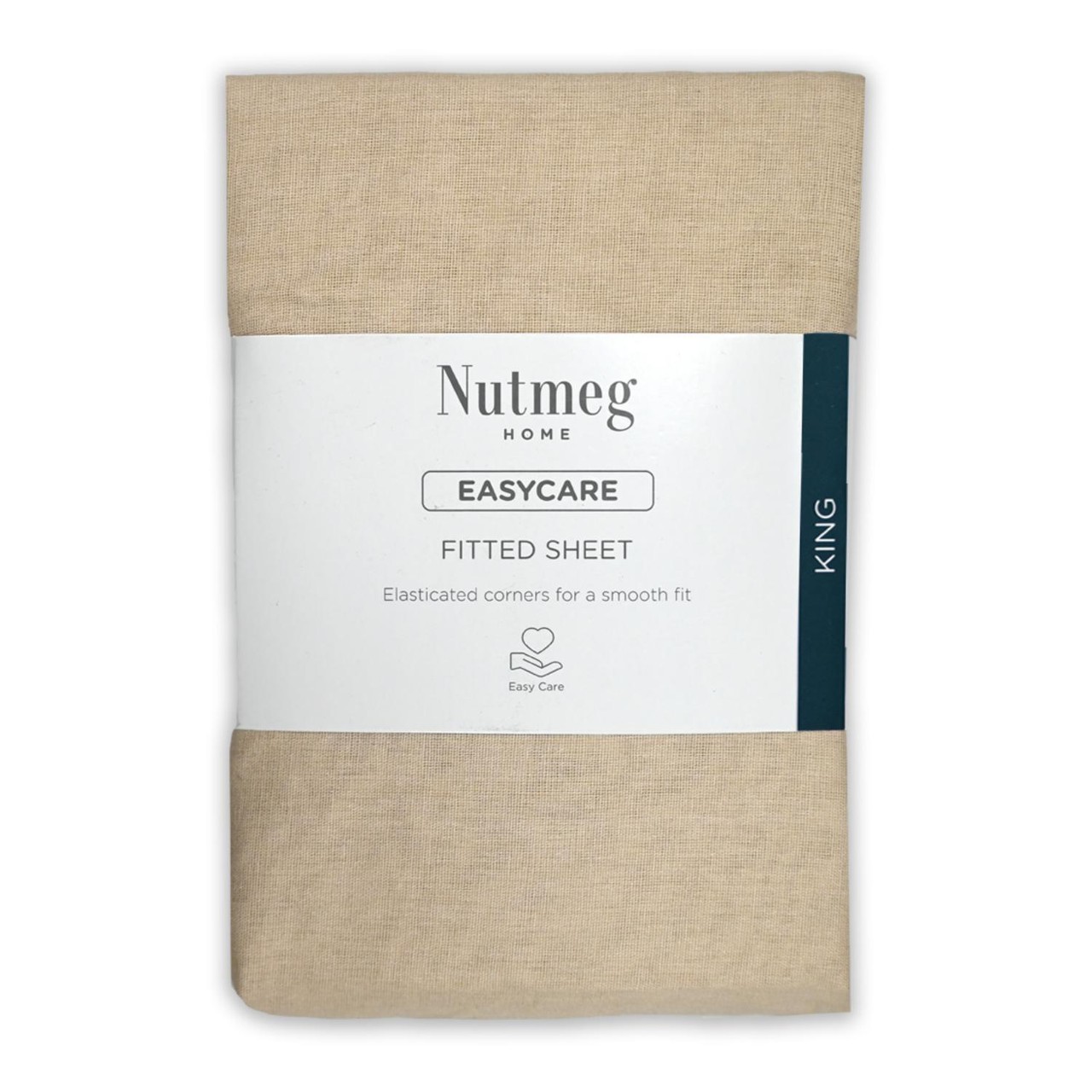 Nutmeg Home Easycare Taupe Fitted Sheet King