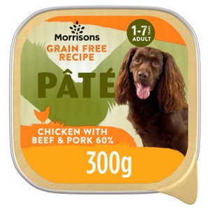 Morrisons Premium Pate With Beef & Chicken For Adult Dogs