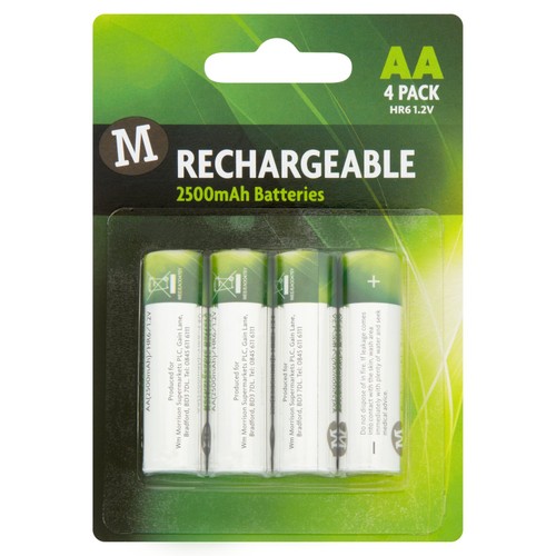 Morrisons rechargeable batteries aa