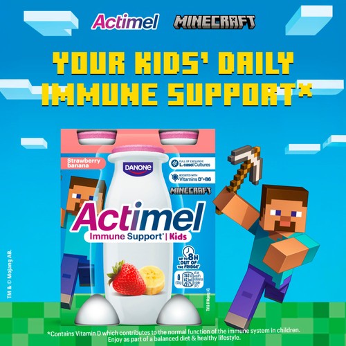 Actimel Kids Strawberry & Banana Yogurt Drinks