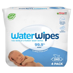 WaterWipes Original Baby Wipes 240 Wipes 4 x 60 per pack